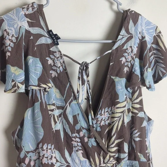 Maxi Gauze Walk-Through Boho Dress Romper Tropical Women's Size 1X - Picture 12 of 14